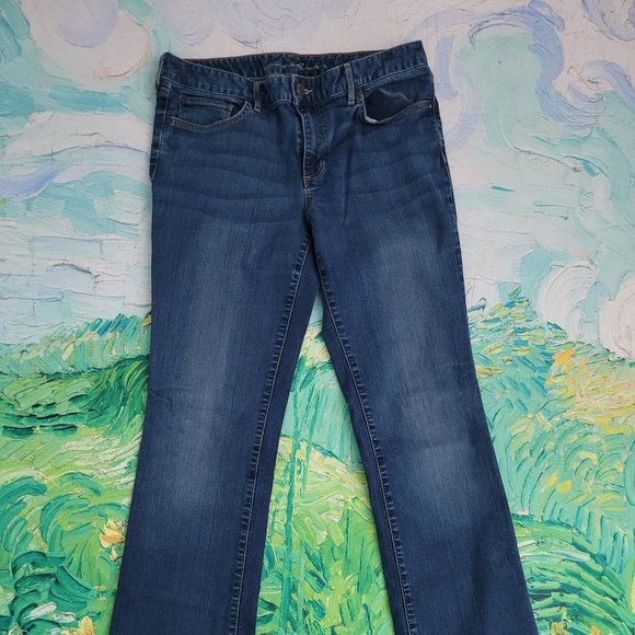 Eddie Bauer Slightly Curvy Boot Cut Jeans Size 12 T Women - Picture 1 of 10